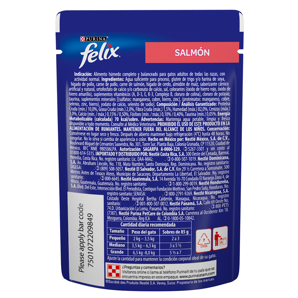 Purina Felix Pouch Gatos Salmón 85gr